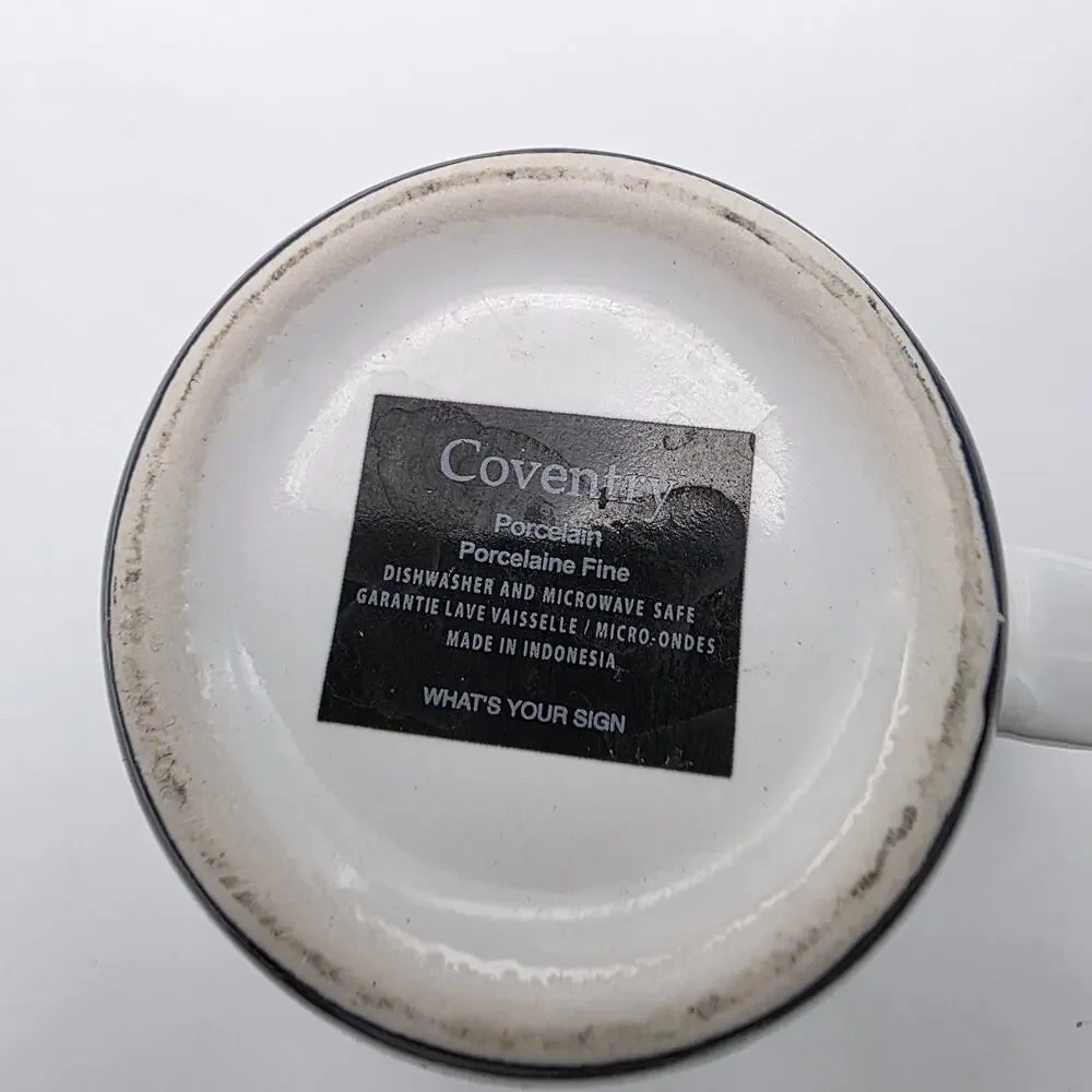 Coventry Cancer Zodiac Mug 18oz Tall Porcelain Astrology Horoscope Blue Crab